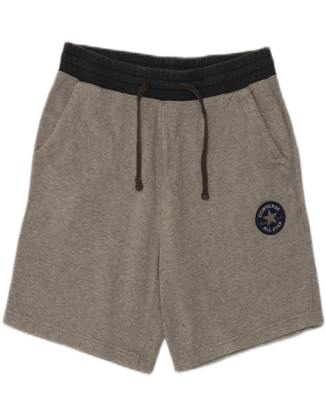 Converse Herren-Sportshorts, Größe S, Grau, Colourblock-Baumwolle