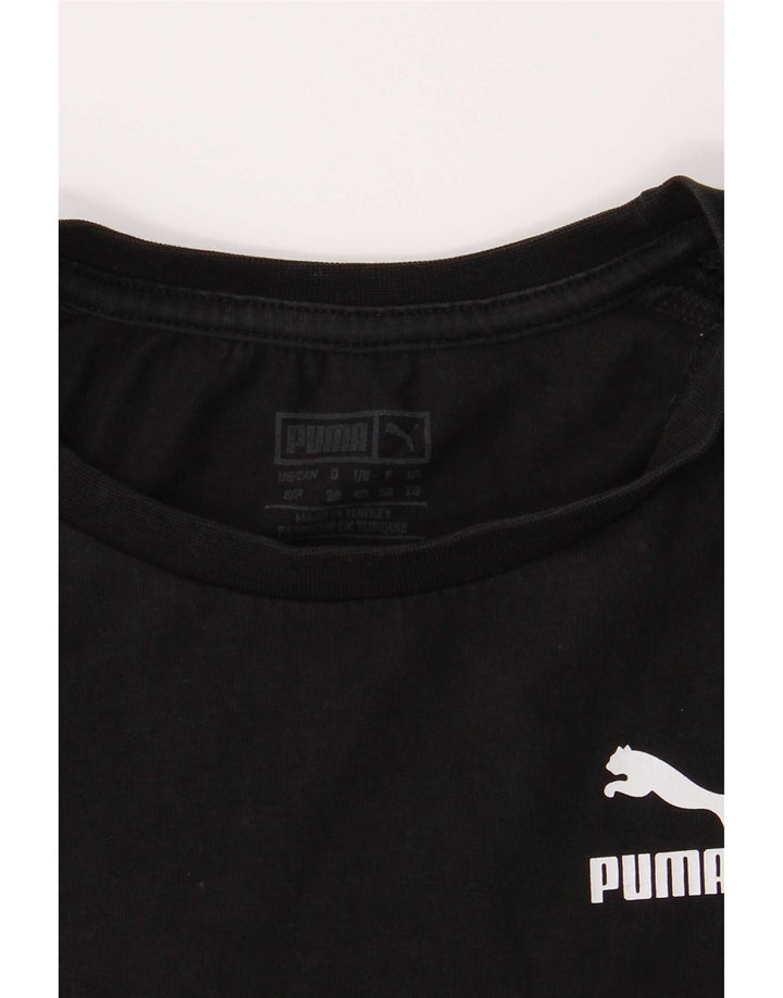 Puma Damen Crop Top Langarm UK 10 Small Schwarz
