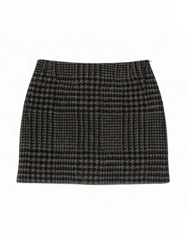Jack Wills Damen Minirock UK 8 Small W28 Graues Hahnentritt-Polyester