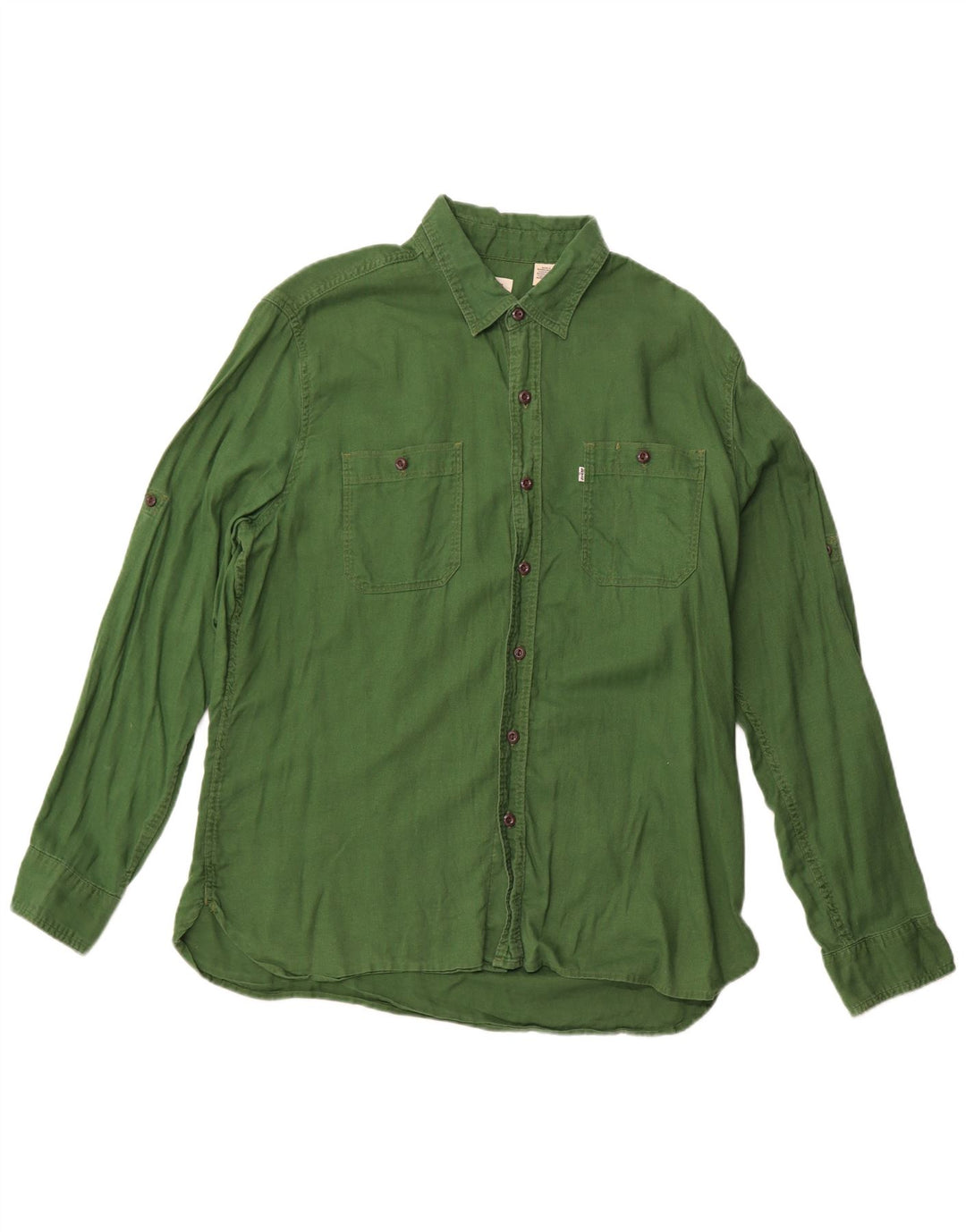 LEVI'S Damen-Hemd UK 18 XL aus grüner Baumwolle