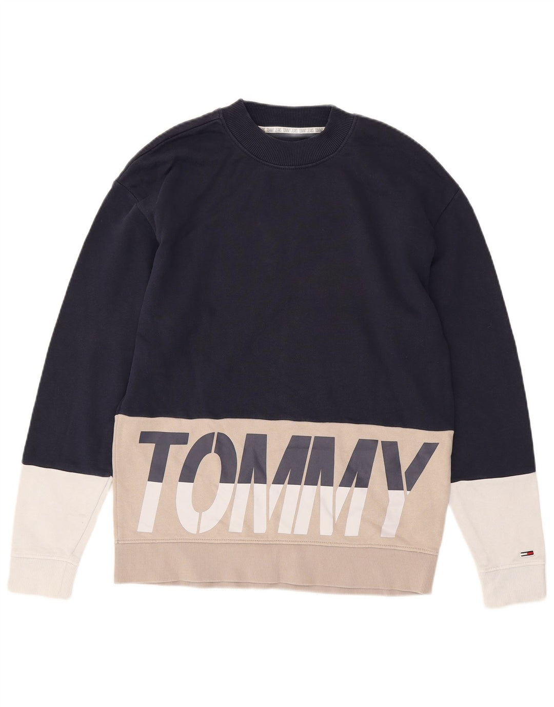 Tommy Hilfiger Herren-Sweatshirt mit Grafik, klein, Marineblau, Farbblock