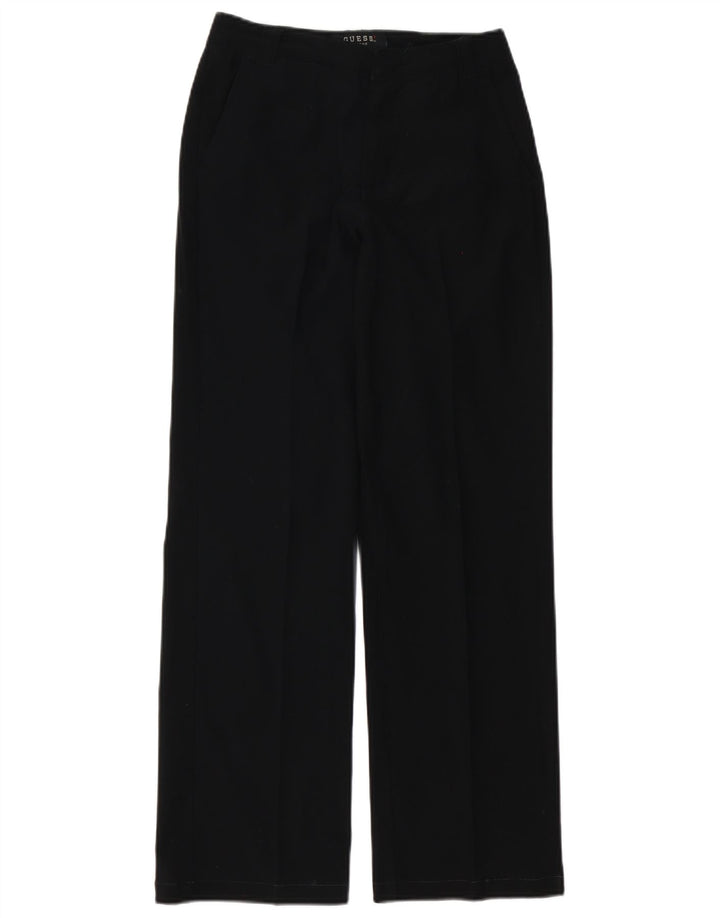 Guess Damen-Chinohose mit weitem Bein, W27 L30, schwarzes Polyester