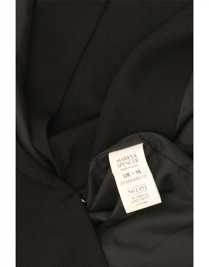 Marks & Spencer Damen Blazer Jacke UK 16 Large Schwarz Polyester