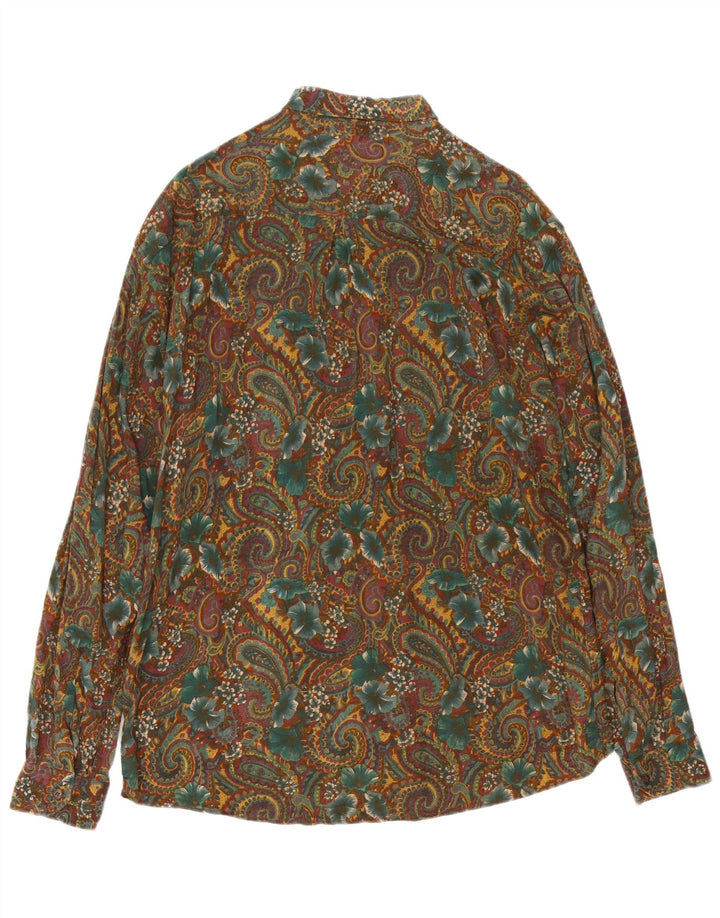 Vintage Herrenhemd Großes Khaki Paisley