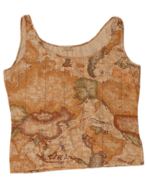 ALVIERO MARTINI Damen Voyages Crop Vest Top IT 48 XL Beige Geometrisch