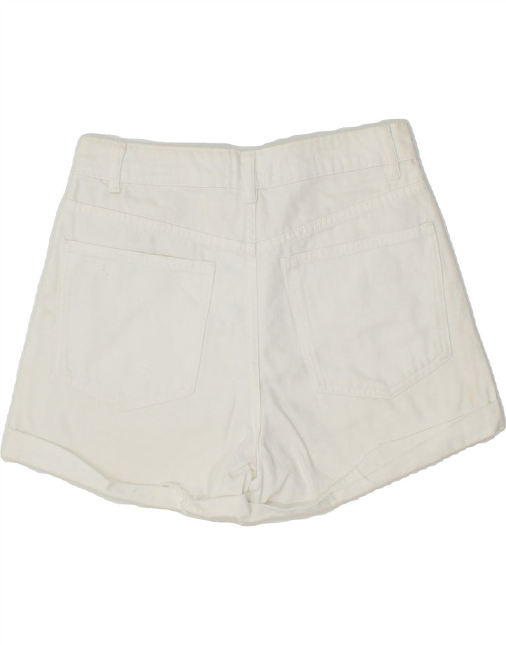 MNG Womens Denim Shorts EU 38 Medium W30  White Cotton Vintage MNG and Second-Hand MNG from Messina Hembry 