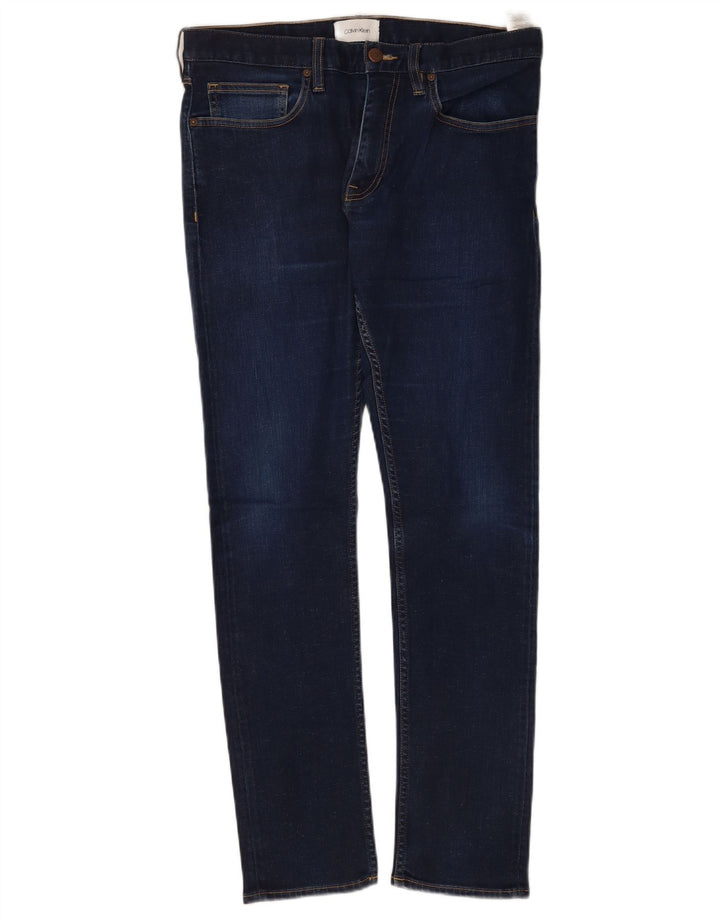 Calvin Klein Herren Straight Jeans W32 L32 Marineblau Baumwolle