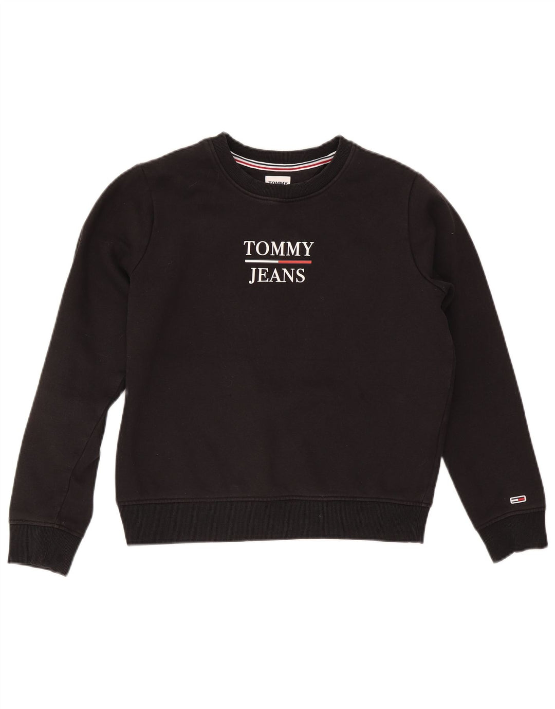 Tommy Hilfiger Damen-Sweatshirt mit Grafik-Übergröße, Gr. 10, Größe S, Schwarz