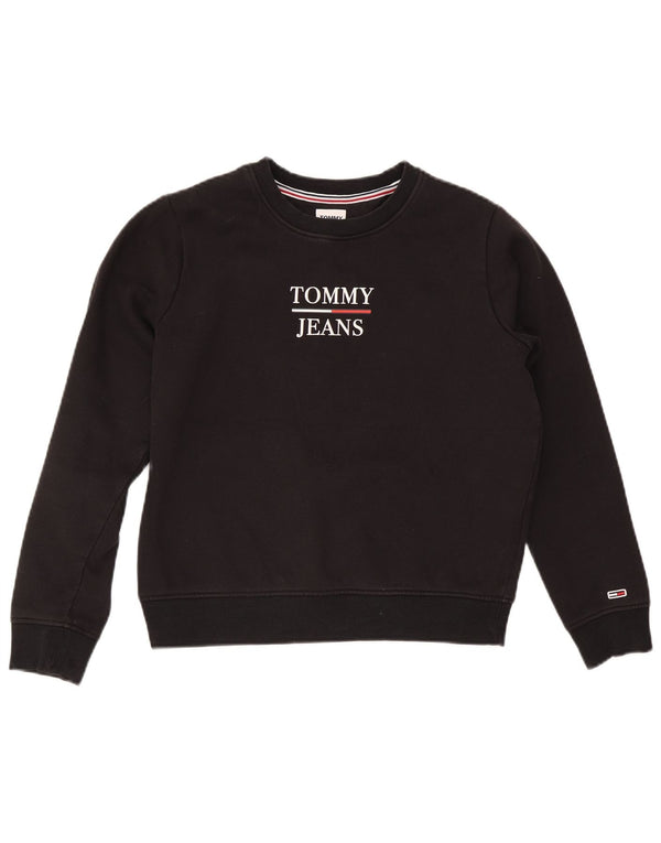 Tommy Hilfiger Damen-Sweatshirt mit Grafik-Übergröße, Gr. 10, Größe S, Schwarz