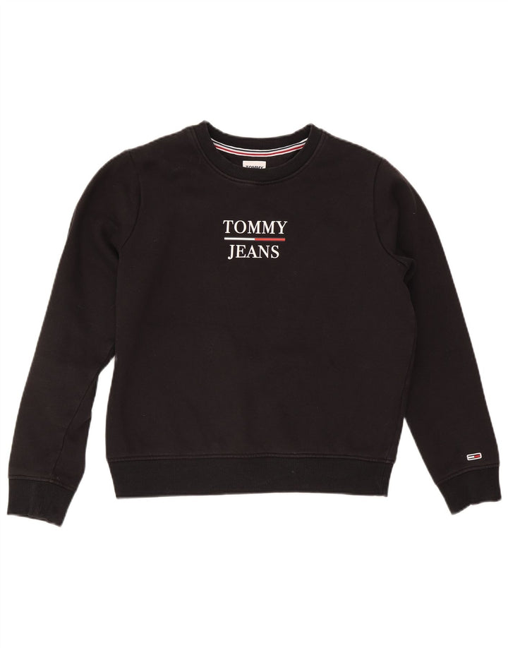 Tommy Hilfiger Damen-Sweatshirt mit Grafik-Übergröße, Gr. 10, Größe S, Schwarz