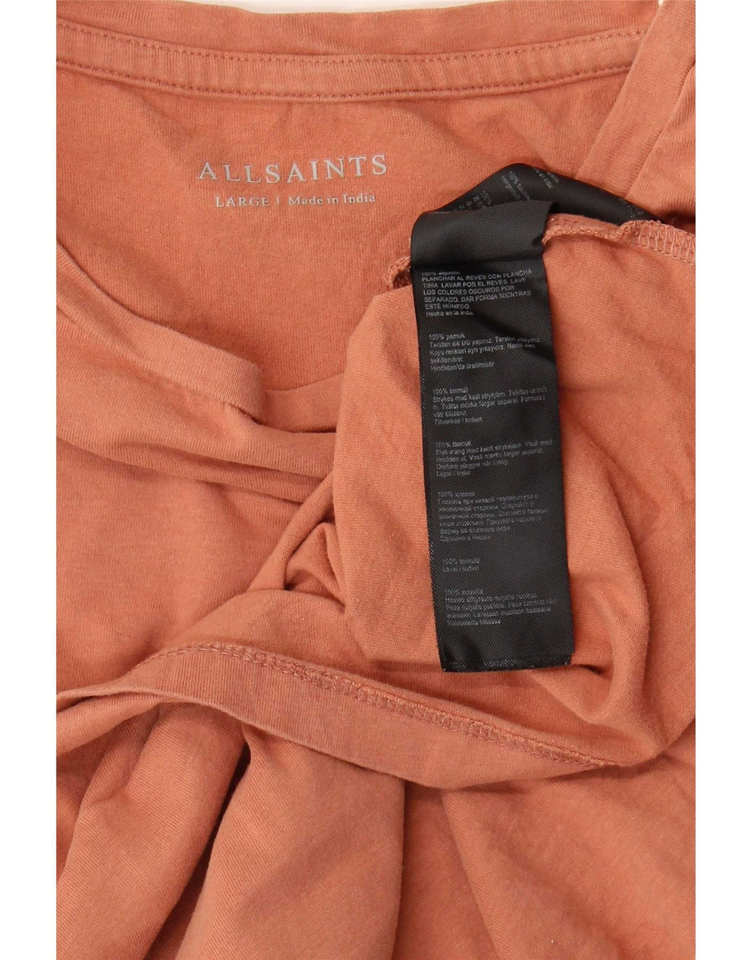 All Saints Herren T-Shirt Top Large Braun Baumwolle