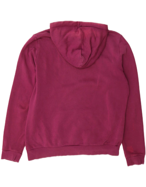 Puma Womens Graphic Hoodie Jumper UK 14 Large Purple Polyester