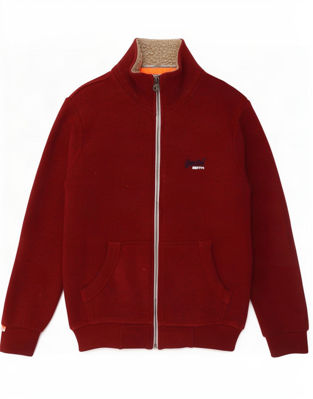 Superdry Herren-Trainingsanzugoberjacke aus mittelroter Baumwolle