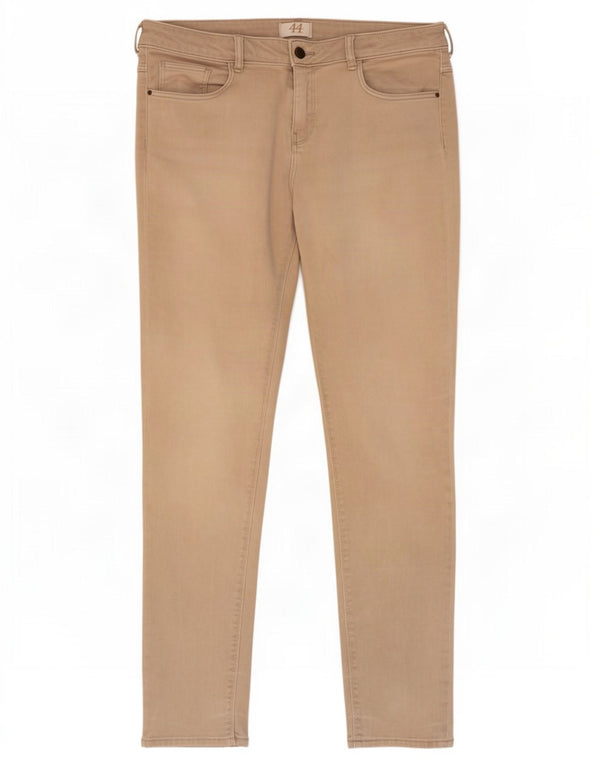 Zara Damen Skinny Freizeithose EU 44 XL W34 L30 Beige
