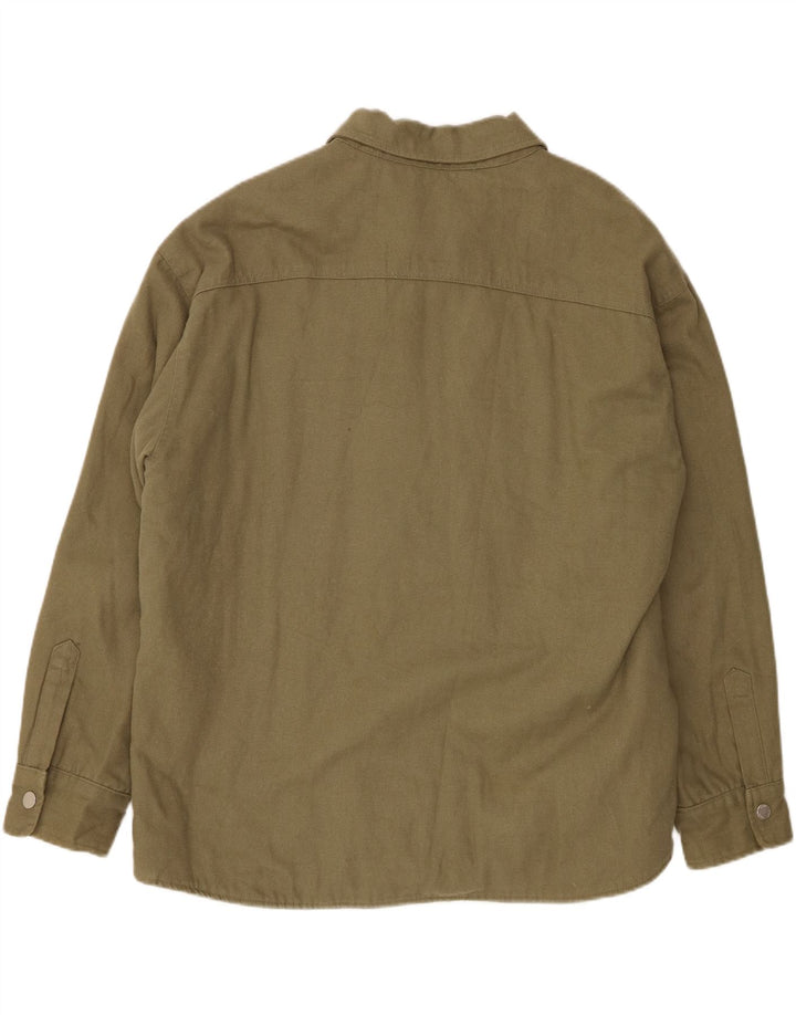 Zara Herren Utility Jacke UK 42 XL Khaki Baumwolle