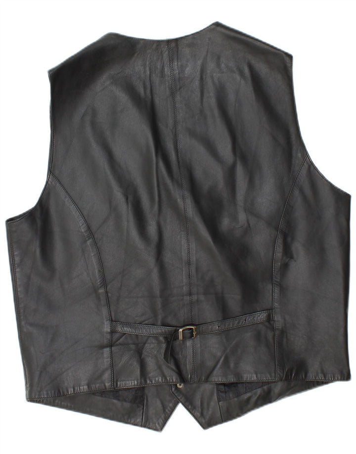 Vintage Herren Lederweste 2XL Schwarzes Leder