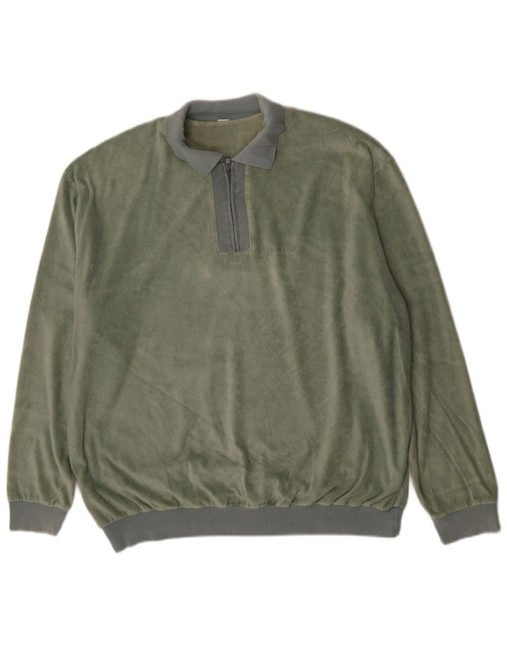 Catamaran Herren-Top, langärmelig, 2XL, grüne Baumwolle