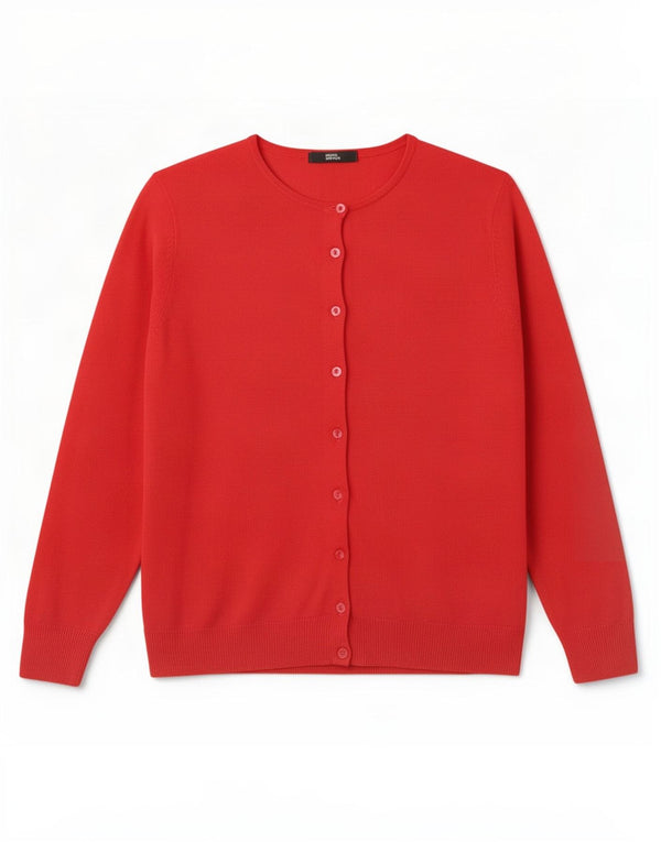 Marks & Spencer Damen Strickjacke Pullover UK 14 Large Rot Acryl