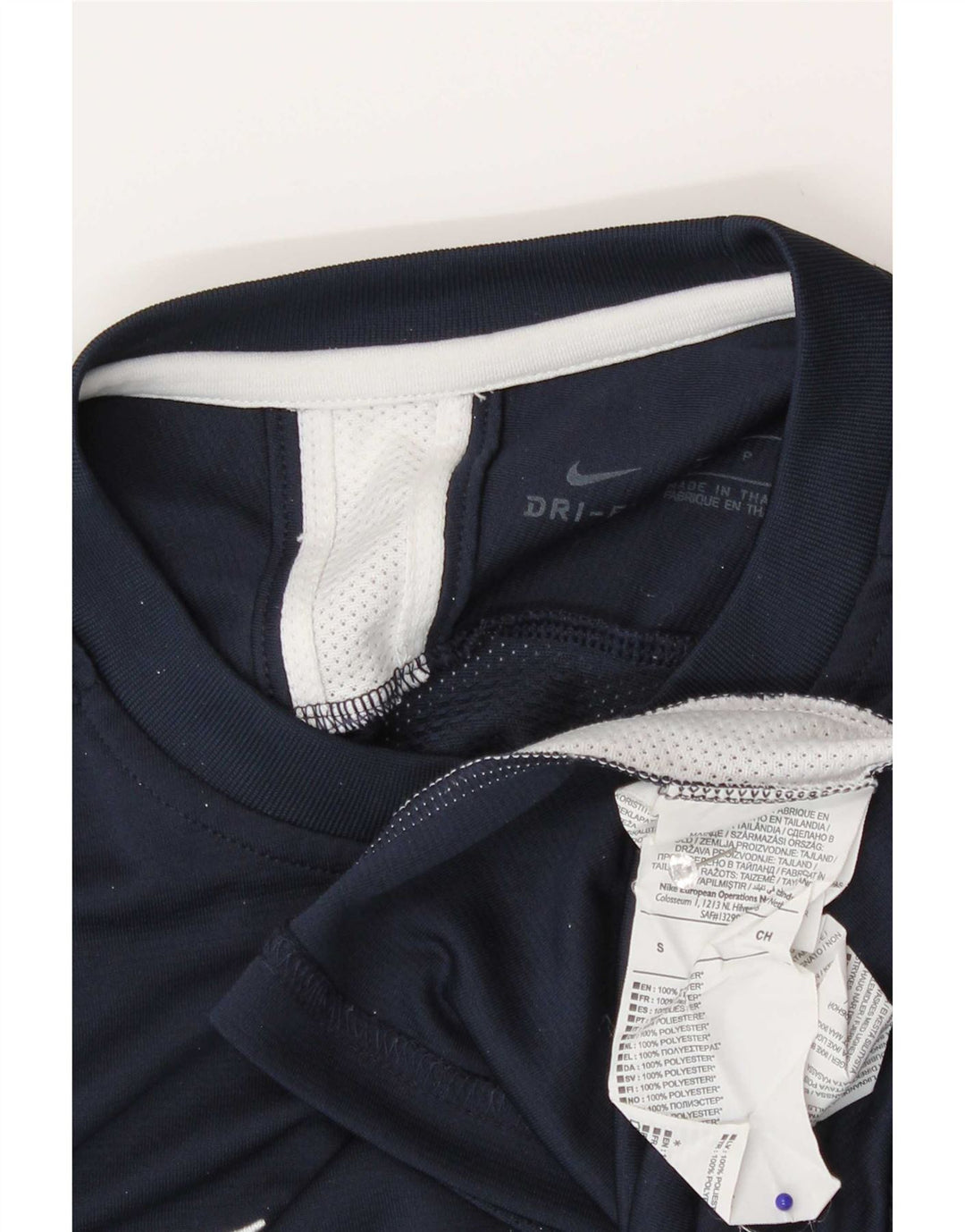 Nike Herren Dri Fit T-Shirt Top Small Marineblau Colourblock Polyester