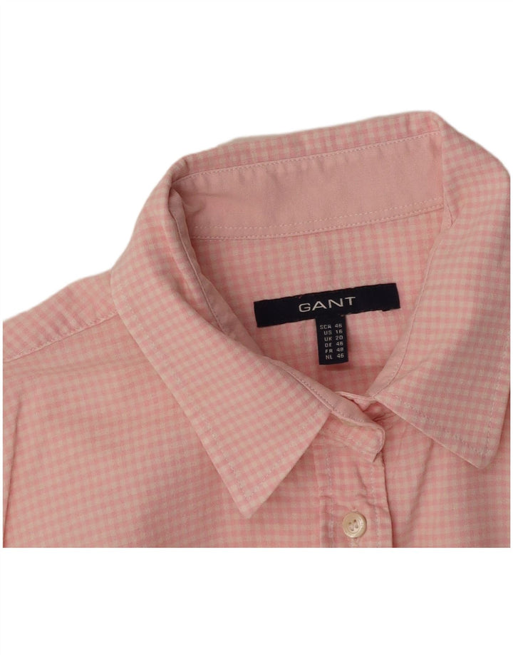 GANT Damen Kurzarmhemd UK 20 Large Pink Gingham