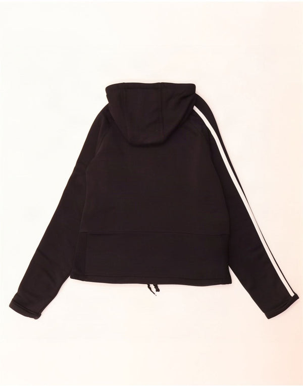 Adidas Damen Zip Hoodie Pullover UK 14 Medium Schwarz Polyester