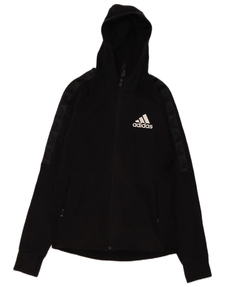 Adidas Herren Graphic Zip Hoodie Pullover Mittelschwarze Baumwolle