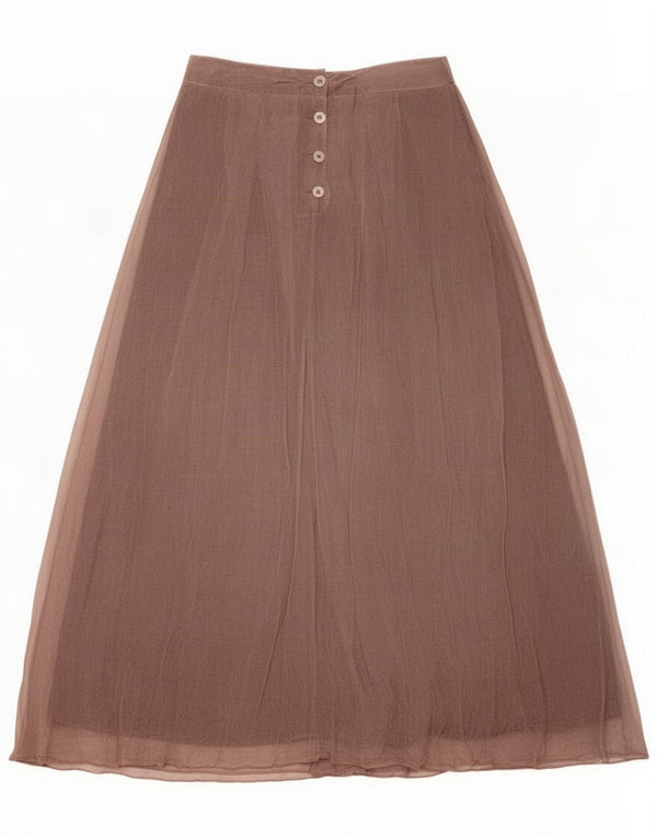 Jigsaw Damen Maxirock UK 10 Small W28 Braune Seide