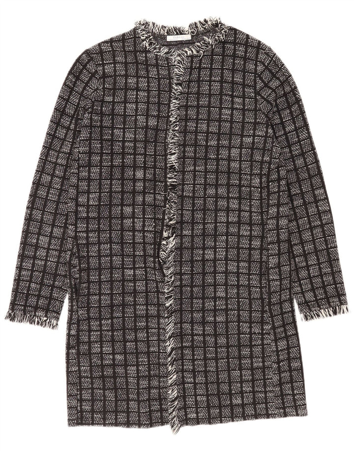 Zara Damen Übergroßer Mantel UK 10 Small Grey Check