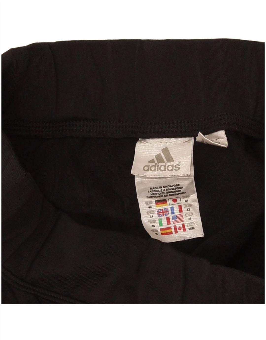 Adidas Damen Capri-Leggings UK 14 Large Schwarz Colourblock Polyester