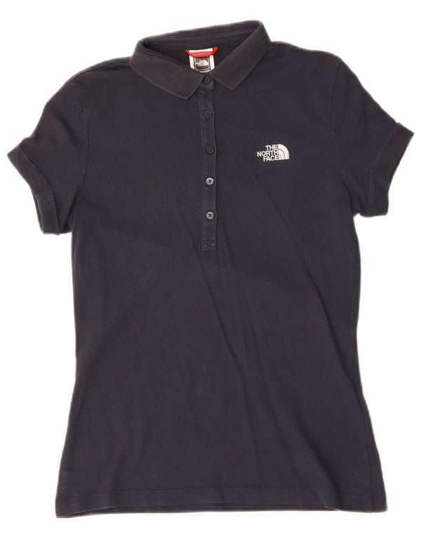 The North Face Damen Poloshirt UK 10 Small Marineblau Baumwolle