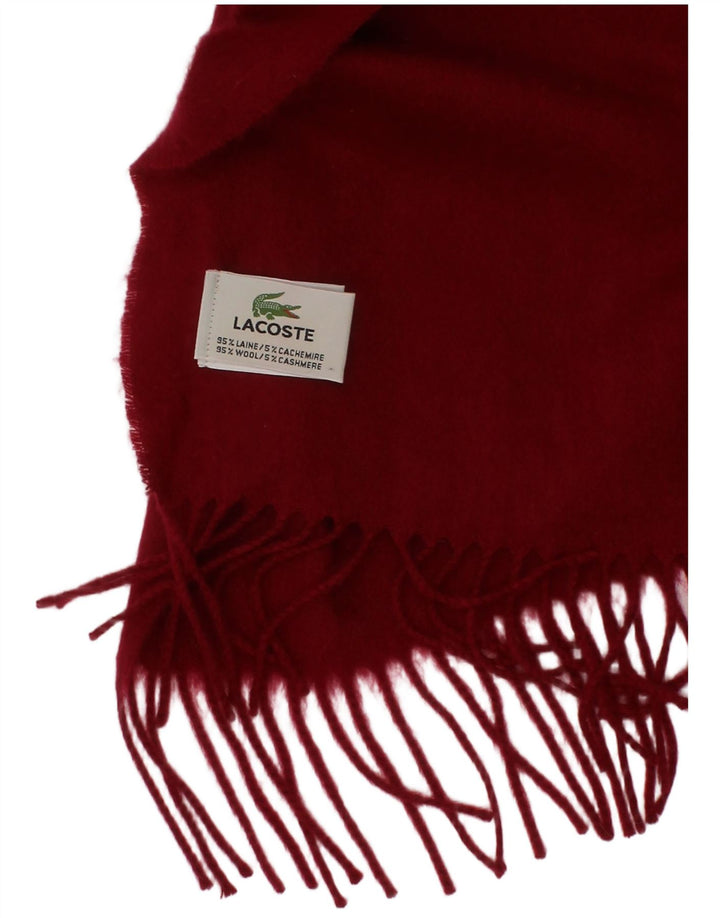 Lacoste Herren-Rechteckschal, Einheitsgröße, rote Wolle, klassisch