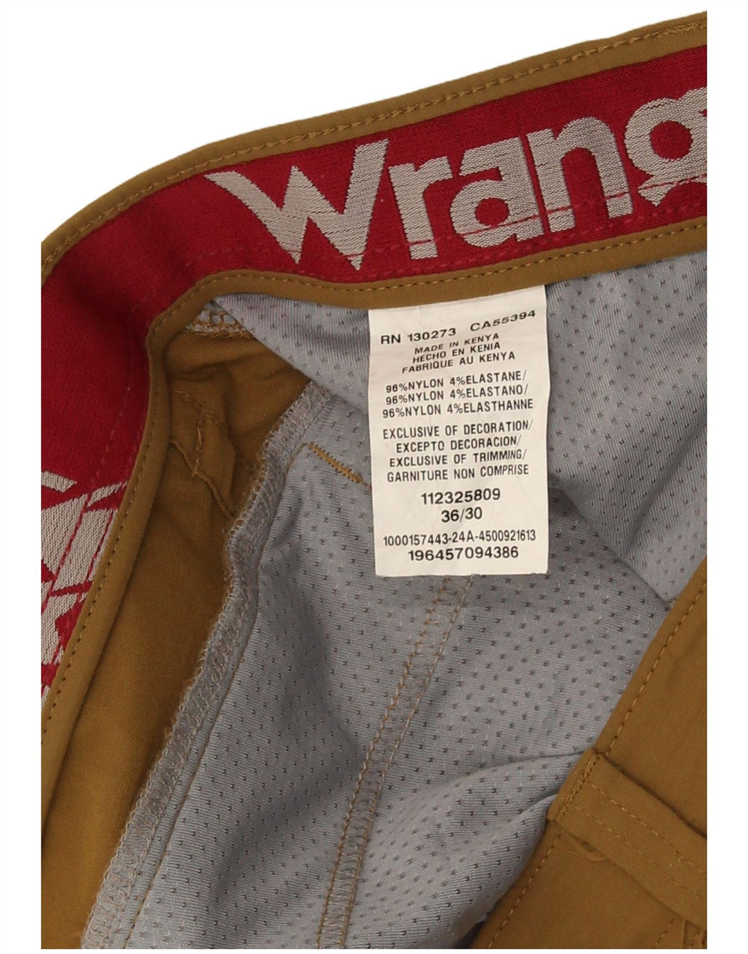 Wrangler Herren gerade Cargohose W36 L30 braunes Nylon