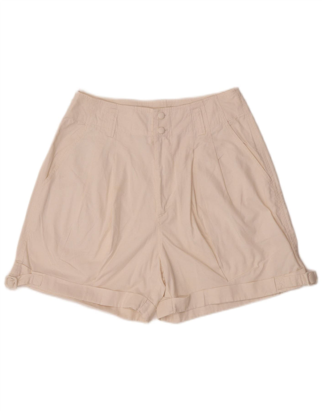 Vintage Damen Chino-Shorts mit hoher Taille, mittelgroß, W28, gebrochenes Weiß