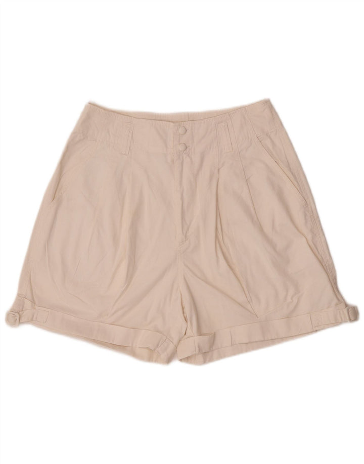 Vintage Damen Chino-Shorts mit hoher Taille, mittelgroß, W28, gebrochenes Weiß