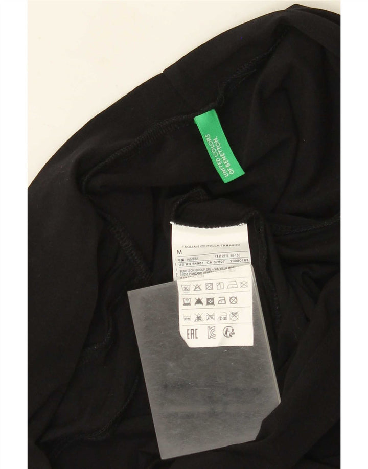 Benetton Damen-Body, ärmellos, UK-Größe 12, mittelschwarz, Baumwolle