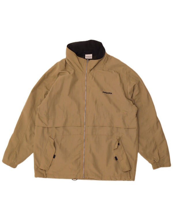 Diadora Herren Loose Fit Regenjacke UK 36 Small Khaki Polyamid