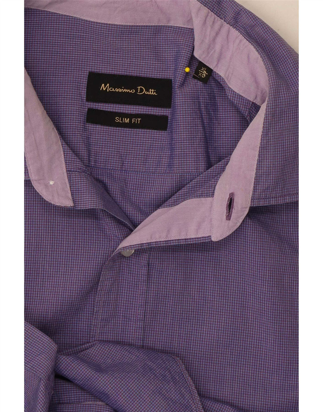 Massimo Dutti Herren Slim Fit Hemd XL Lila Gingham