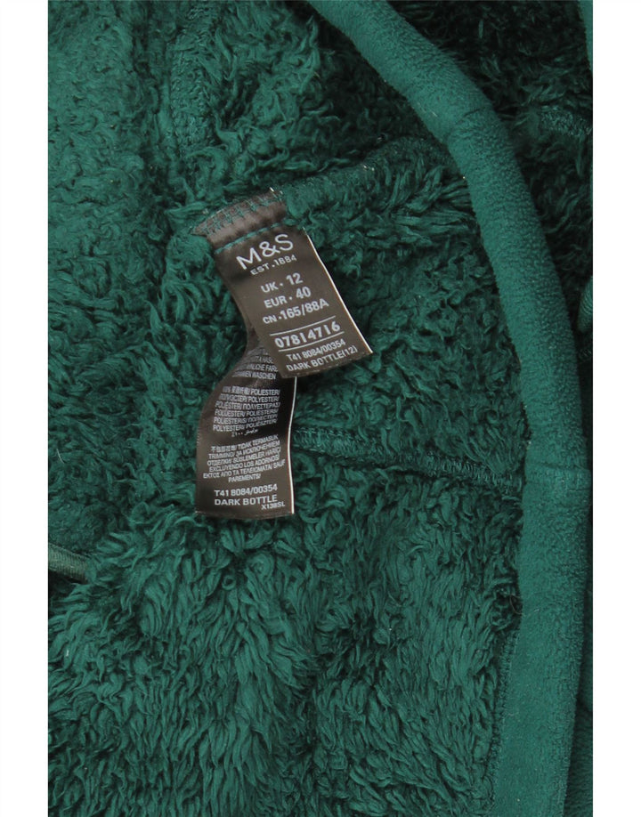 Marks & Spencer Damen Fleecejacke UK 12 Mittelgrünes Polyester