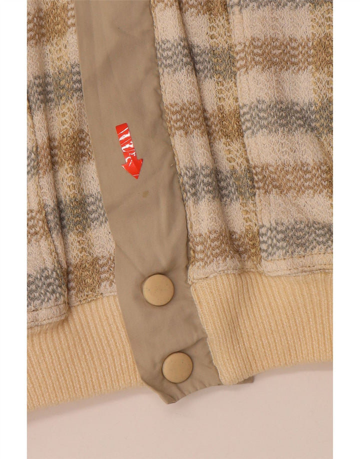 HEMMOND Herren Bomberjacke UK 38 Mittelbeige karierte Baumwolle