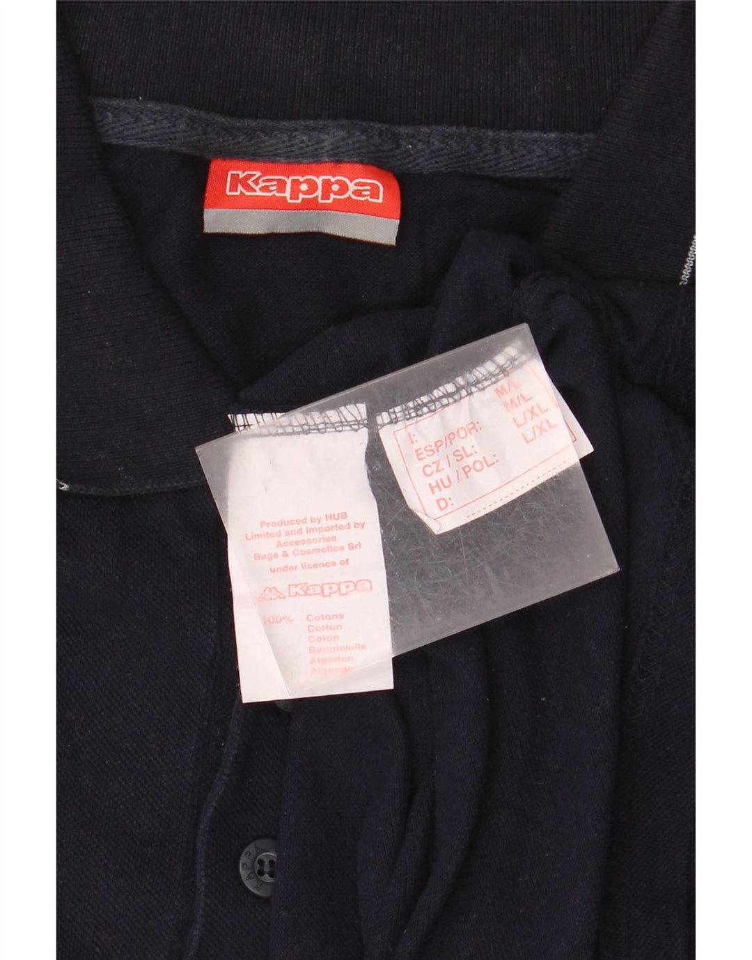 Kappa Herren-Poloshirt, mittelmarineblaue Baumwolle