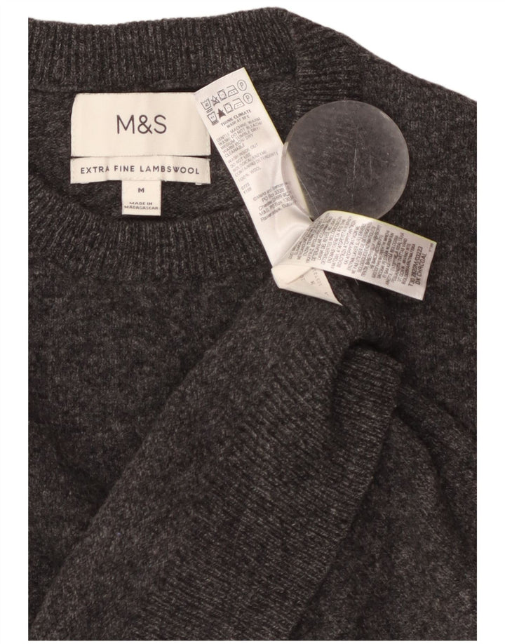 MARKS & SPENCER Damen Pullover mit Rundhalsausschnitt, UK 14, Mittelgrau