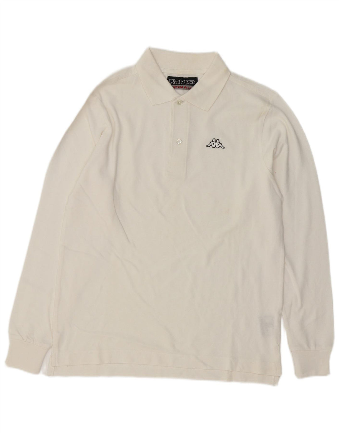 Kappa Herren Langarm-Poloshirt XS weiße Baumwolle