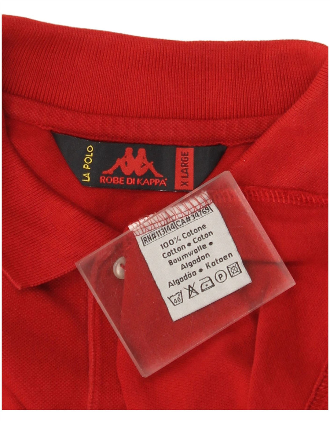 Kappa Herren Poloshirt XL Rot Baumwolle