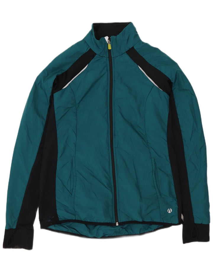 Marks & Spencer Damen-Trainingsanzug-Top-Jacke, UK 14, Größe L, Grün, Farbblock