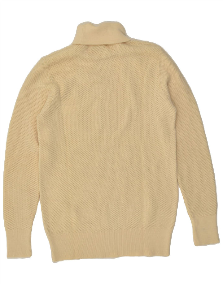 VINTAGE Womens Roll Neck Jumper Sweater UK 14 Medium Beige Acrylic | Vintage Vintage | Thrift | Second-Hand Vintage | Used Clothing | Messina Hembry 