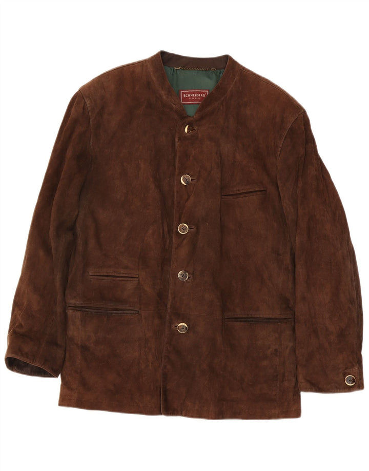 Schneiders Herren Wildlederjacke UK 44 2XL Braunes Leder Klassisch