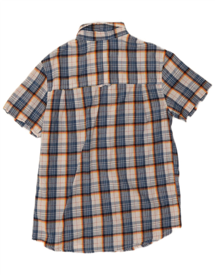 Mountain Warehouse Herren-Kurzarmhemd, klein, blau kariert, Polyester
