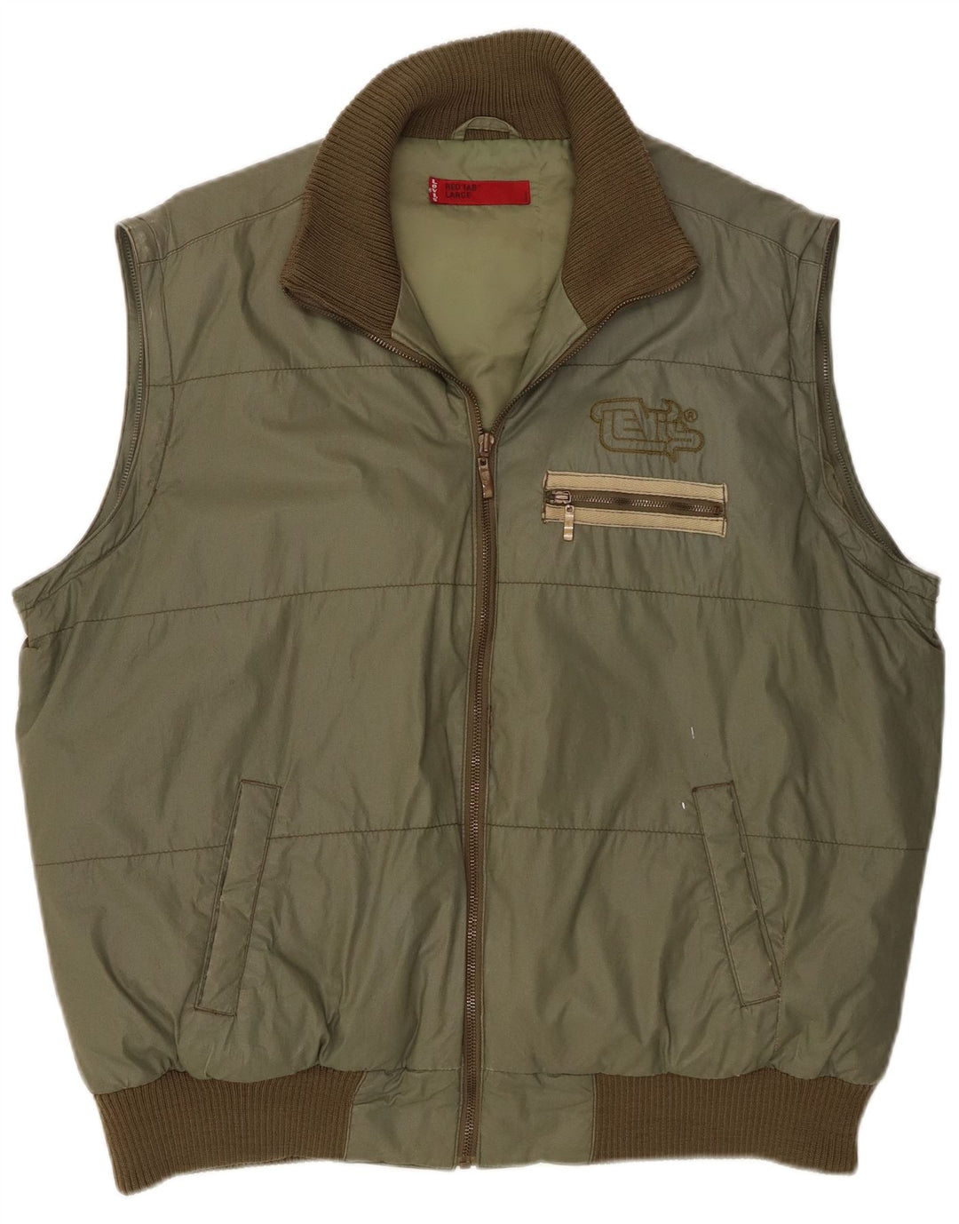 Levi's Herren Wattierte Weste UK 40 Large Grün Baumwolle