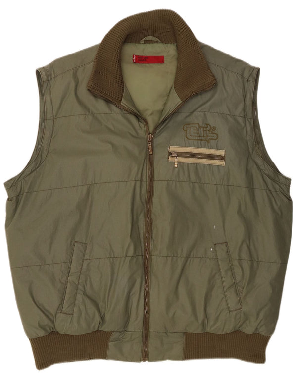 Levi's Herren Wattierte Weste UK 40 Large Grün Baumwolle