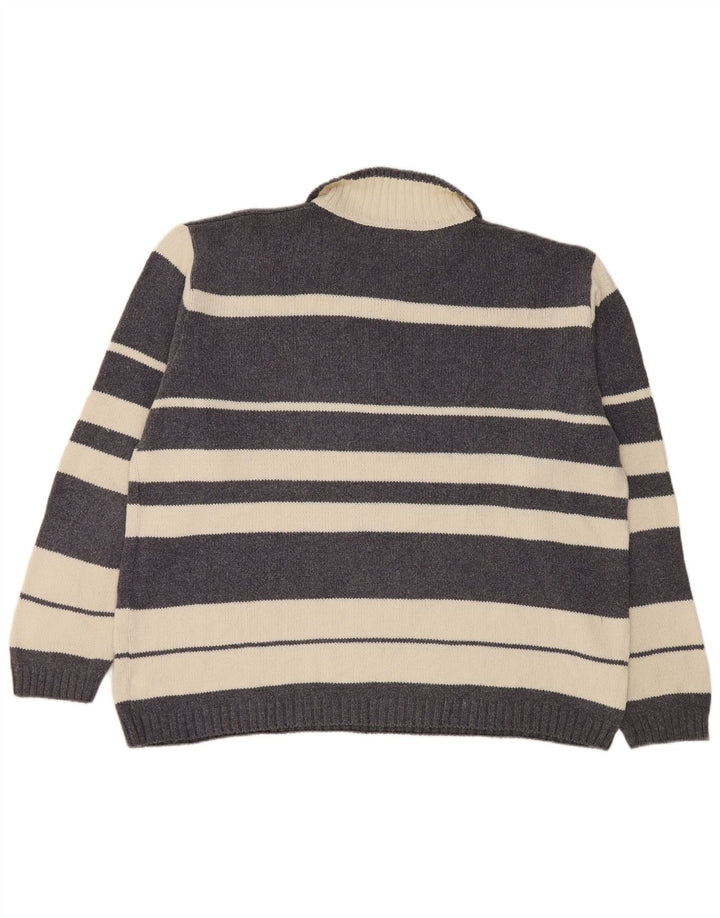 Levi's Herren-Pullover mit Rollkragen, groß, grau gestreift, Baumwolle